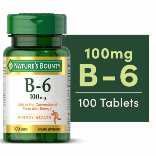 Nature's Bounty® B6 Tablets 100mg Perspective: front