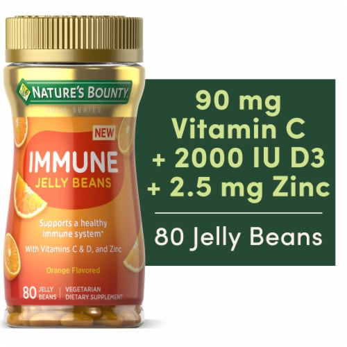 Nature's Bounty® Immune Orange Flavored Dietary Supplement Jelly Beans Perspective: front