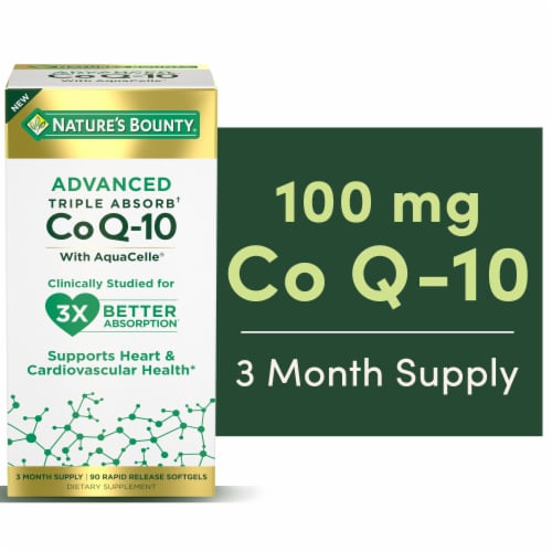 Nature's Bounty® Advanced Co Q-10 with AquaCelle® Supplement Perspective: front