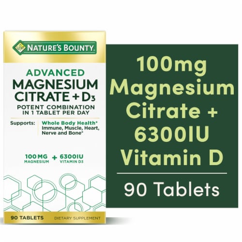Nature’s Bounty® Advanced Vitamin D3 with Magnesium, Immune and Bone Supplement Tablets Perspective: front