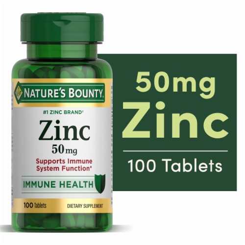 Nature’s Bounty Zinc, Immune Support Caplets, 50 mg Perspective: front