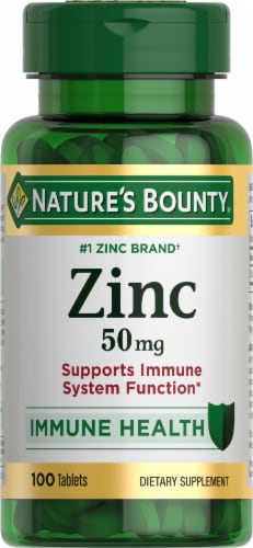 Nature’s Bounty Zinc, Immune Support Caplets, 50 mg Perspective: front