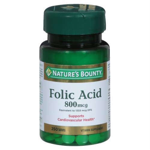 ACIDO FOLICO 800 MCG NATURE´S BOUNTY 250 TABLETAS