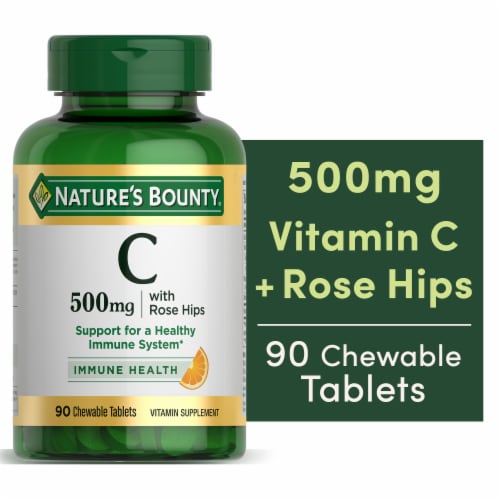 Nature's Bounty Orange Vitamin C Chewable Tablets 500mg Perspective: front
