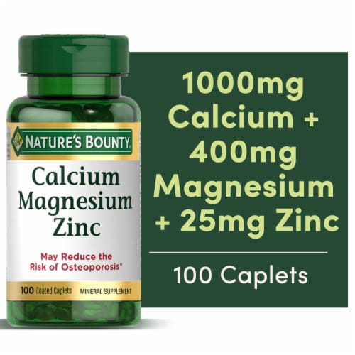 Nature's Bounty Calcium Magnesium Zinc Caplets Perspective: front