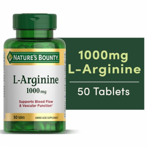 Nature's Bounty® L-Arginine Tablets 1000mg Perspective: front