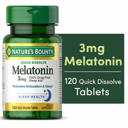 Nature's Bounty Melatonin Quick Dissolve Tablets 3mg Perspective: front