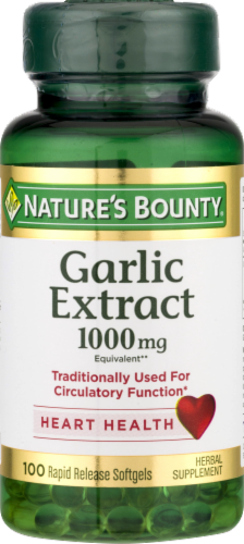 Nature's Bounty Garlic 1000mg Rapid Release Softgels Perspective: front