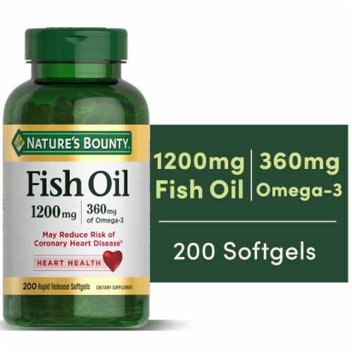 Nature's Bounty Fish Oil Omega-3 Softgels Perspective: front