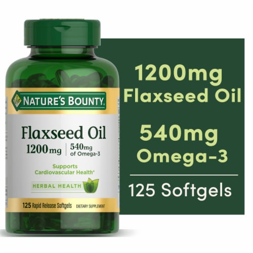 Nature's Bounty Flaxseed Oil 1200 mg Softgels Perspective: front
