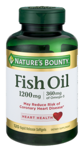 Nature's Bounty Fish Oil 1200mg Rapid Release Softgels Perspective: front