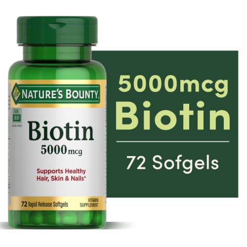 Nature's Bounty Biotin 5000 mcg Softgels Perspective: front
