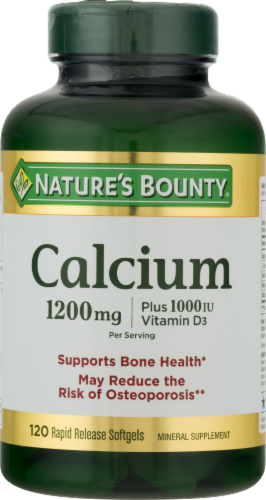 Nature's Bounty Calcium 1200mg Rapid Release Softgels Perspective: front
