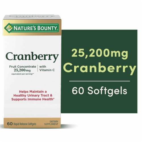 Nature's Bounty Cranberry with Vitamin C Softgels Perspective: front