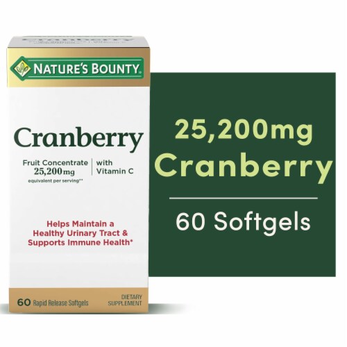 Nature's Bounty Cranberry with Vitamin C Softgels Perspective: front