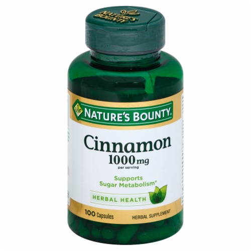 Nature's Bounty® Cinnamon Capsules 1000mg Perspective: front