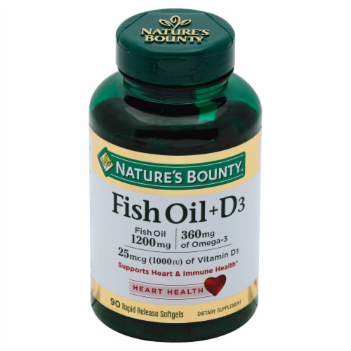 Nature's Bounty Fish Oil D3 Softgels Perspective: front