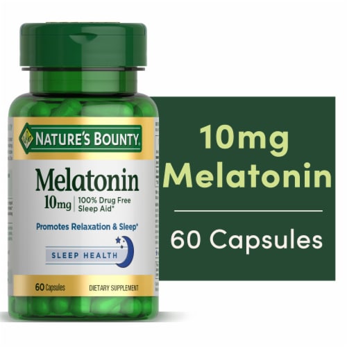 Nature’s Bounty® Melatonin Capsules 10mg Perspective: front