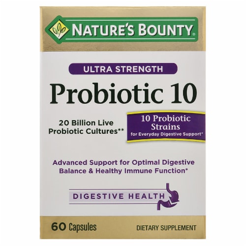 Nature's Bounty Ultra Strength Probiotic Capsules Perspective: front