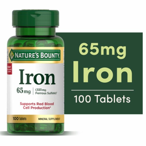 Nature’s Bounty Iron Cellular Energy Support Tablets, 65mg Perspective: front
