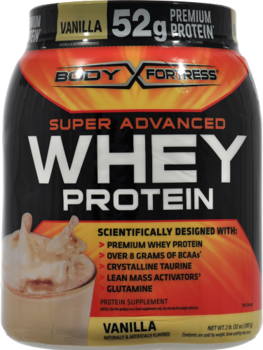 Body Fortress Vanilla Whey Protein Powder Perspective: front