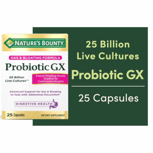 Nature's Bounty® Probiotic GX Gas & Bloating Formula Capsules Perspective: front