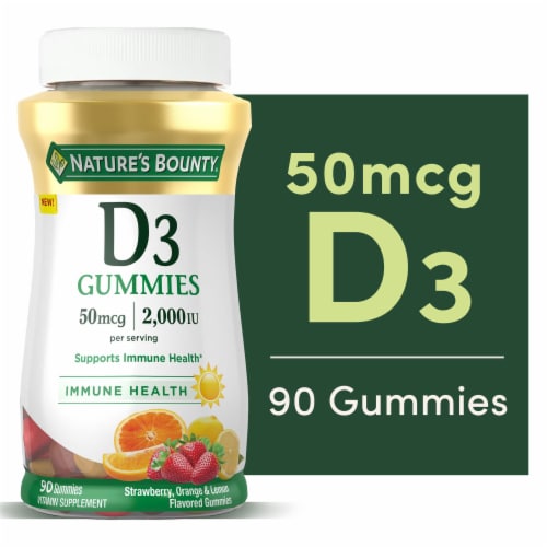 Nature's Bounty® Strawberry Orange & Lemon Flavored Vitamin D3 Gummies Perspective: front