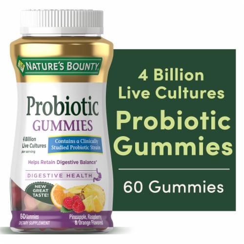 Nature's Bounty Probiotic Digestive Balance Gummies, Multi-Flavored Perspective: front