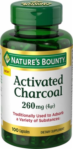 Nature's Bounty Activated Charcoal Capsules 260mg Perspective: front
