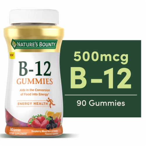 Nature's Bounty Vitamin B12 Energy Support Multi-Flavored Gummies Perspective: front