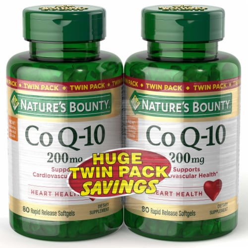Nature’s Bounty Co Q-10 200 mg Rapid Release Softgels Twin Pack Perspective: front