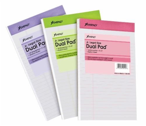 Ampad Dual Pad Jr. Legal Size Notepad - Assorted Perspective: front