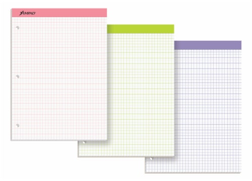 Ampad Quad Rule Double-Sheet Graph Pad - Assorted Perspective: front