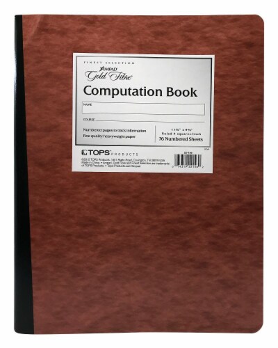 Ampad Gold Fibre Ruled Computation Book - Brown Perspective: front