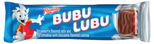 Ricolina Bubu Lubu Strawberry and Marshmallow Chocolate Covered Treat Perspective: front