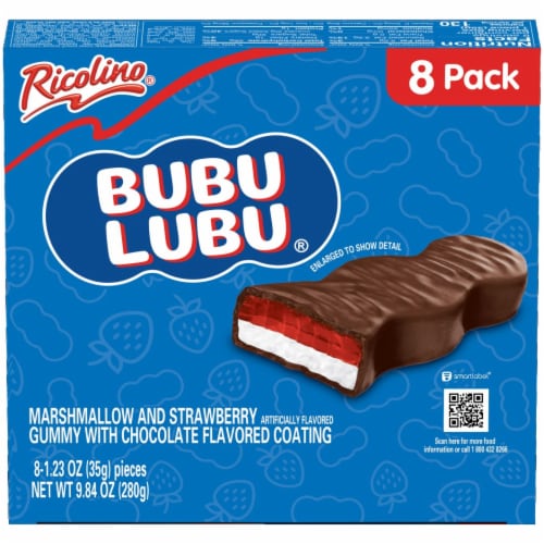 Ricolino® Bubu Lubu® Marshmallow and Strawberry Gummy Perspective: front