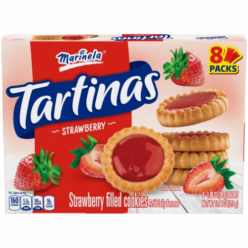 Marinela Tartinas Fresa Strawberry Cookies Perspective: front