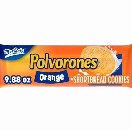 Marinela Polvorones Orange Shortbread Cookies Perspective: front