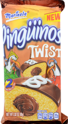 Marinela Pinguinos Twist Snack Cakes Perspective: front