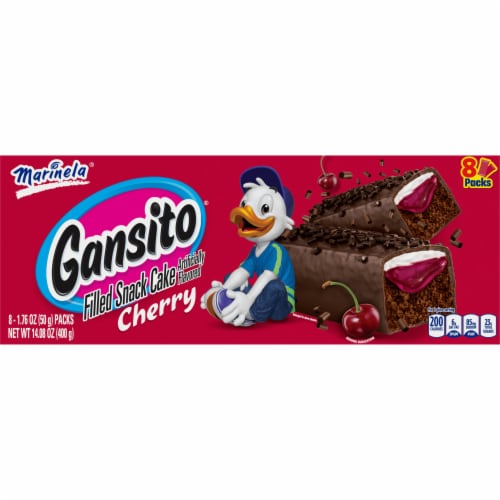 Marinela® Gansito® Cherry Filled Snack Cakes Perspective: front