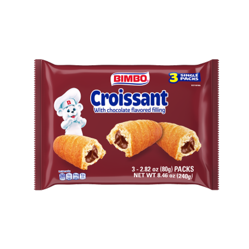 Bimbo® Chocolate Filled Croissants Perspective: front