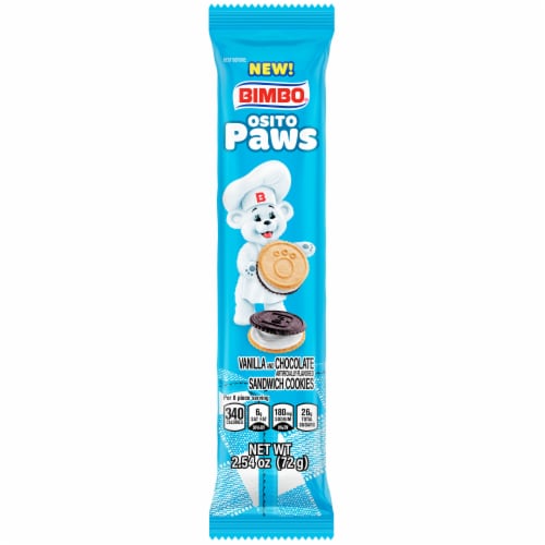 Bimbo Osito Paws Vanilla and Chocolate Sandwich Cookies Perspective: front