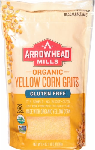Arrowhead Mills Organic Gluten Free Yellow Corn Grits Perspective: front