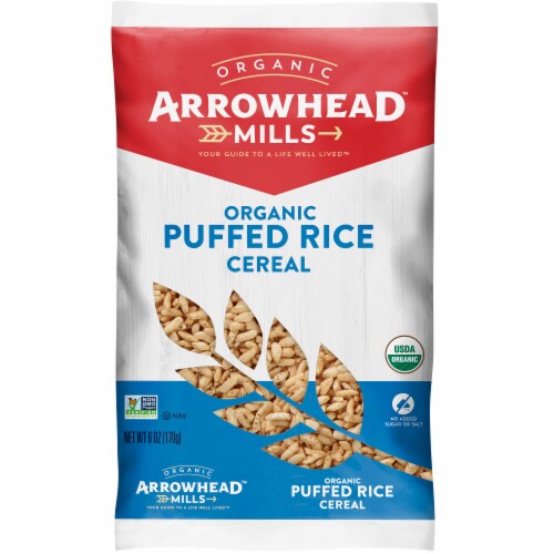 Arrowhead Mills Puffed Rice Cereal, 6 Oz Bag Perspective: front