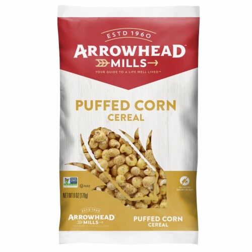 Arrowhead Mills Puffed Corn Cereal Perspective: front