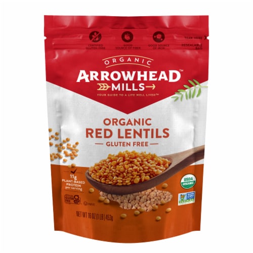 Arrowhead Mills Organic Red Lentils Perspective: front