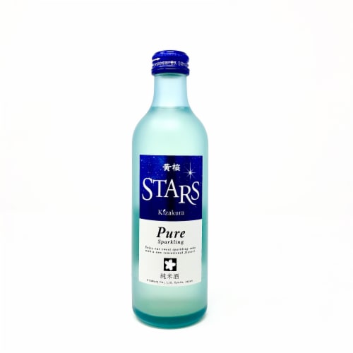 Kizakura Pure Sparkling Stars Sake Perspective: front