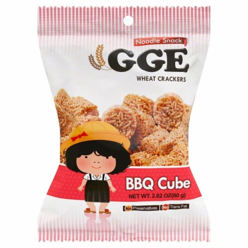 GGE BBQ Cube Wheat Crackers Perspective: front