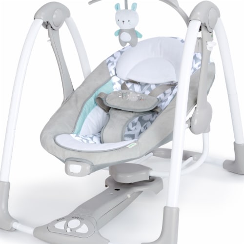 Ingenuity Swing-2-Seat Portable Swing - White / Grey Perspective: front