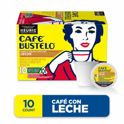 Café Bustelo Sweet & Creamy Café con Leche Coffee, Keurig K-Cup Pods Perspective: front